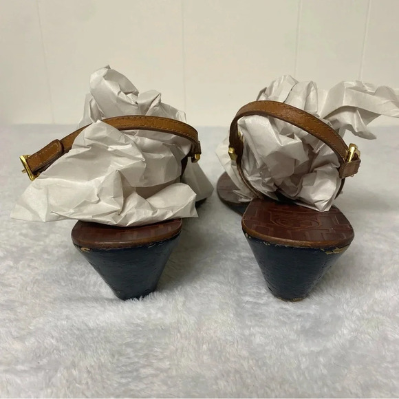 Tory Burch Pauline Demi Cork Wedge Brown Sandal Vegan Leather Size 10 - Picture 10 of 10